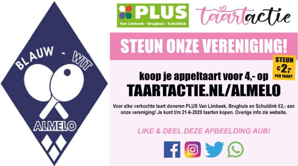 Taart-Actie-Steun-Blauw-Wit-Almelo